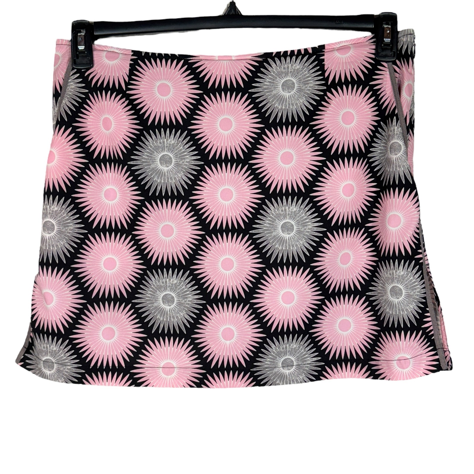 Golftini Sz 10 Nine And Wine Skort Geometric Pockets Stretch Slits Briefs Pink